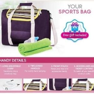 YVES ROCHER SPORTS BAG - PURPLE (NEW WITH TAGS)